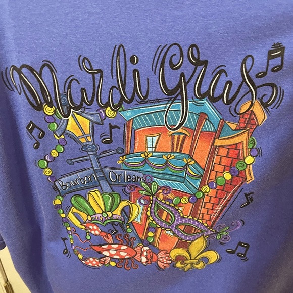 Tops - 🎉💜Multicolor Mardi Gras Graphic T-Shirt Tee Size 3X Comfort Colors